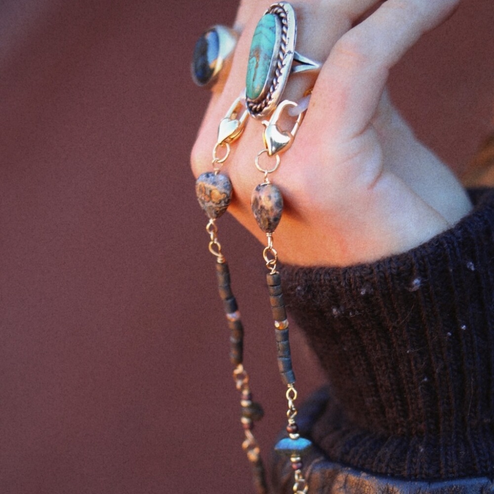 "Urban Jungle" ocean jasper/ labradorite sunglasses eye glasses chain